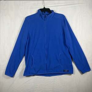LL Bean Blue Full-Zip Fleece Jacket Womens Size XL